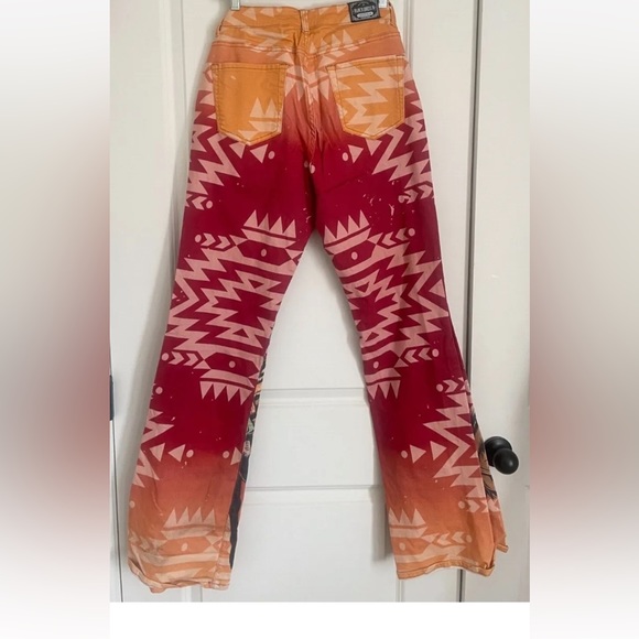 Rare RANCH DRESS'N Aztec Bronco Cowboy Horse Western Rodeo Bucking Flare Pants12 - Picture 2 of 9